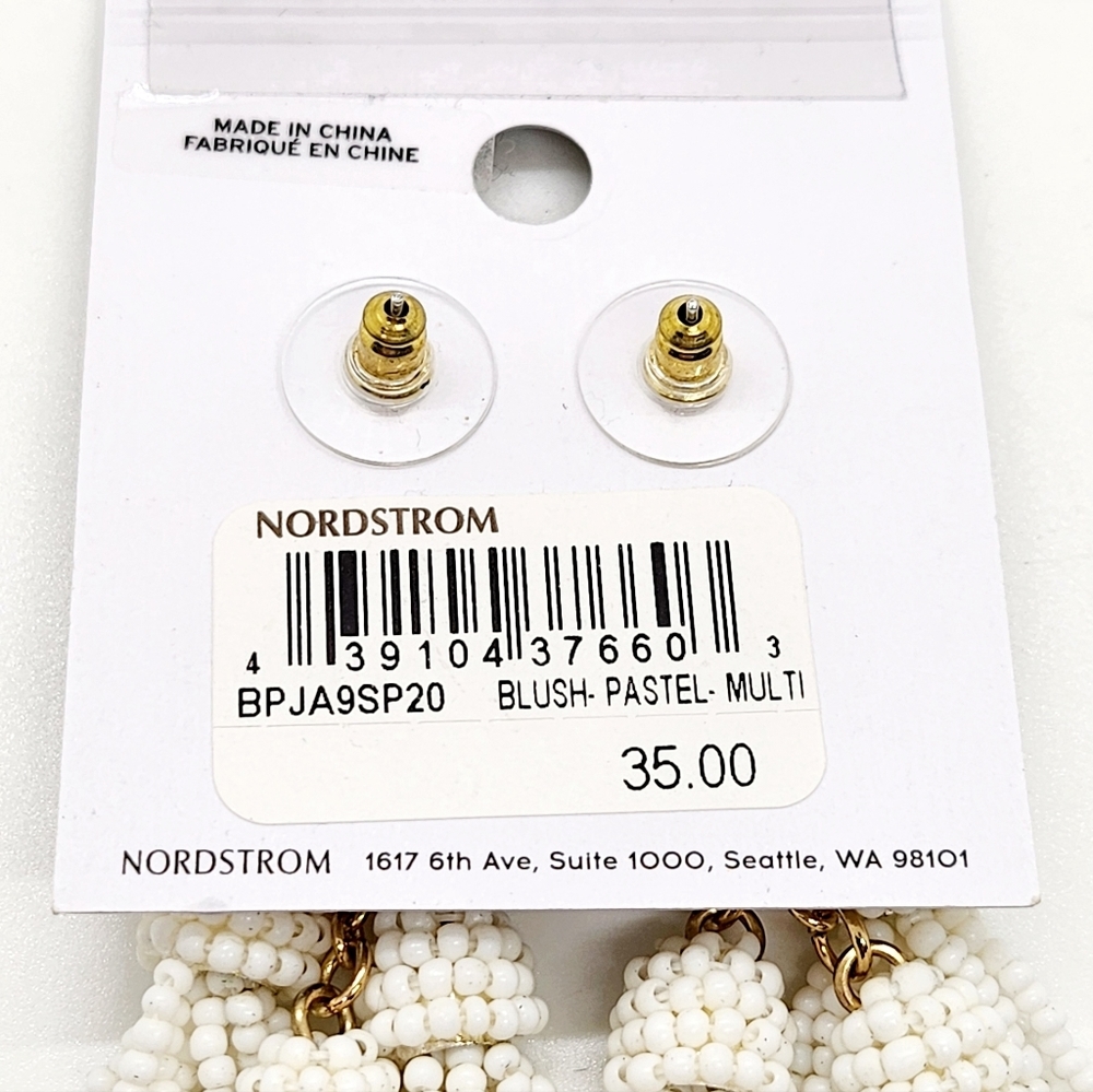 BP. Pink Purple & White Tassel Beaded Earrings NWT - Picture 4 of 6